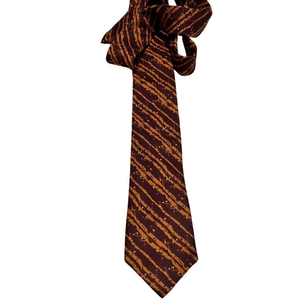 Knotty Handmade in USA Custom Tree Bark Branch Print Skinny Tie